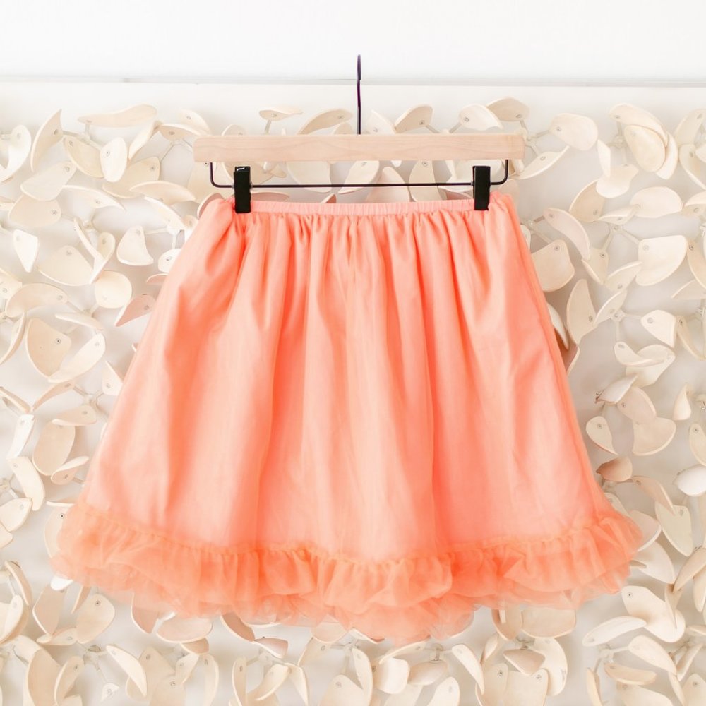 J Crew Crewcuts Peach Apricot Tulle Skirt Girls XL